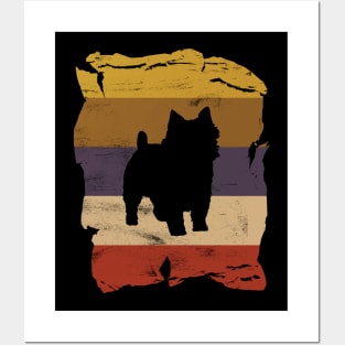 Norwich Terrier Distressed Vintage Retro Silhouette Posters and Art